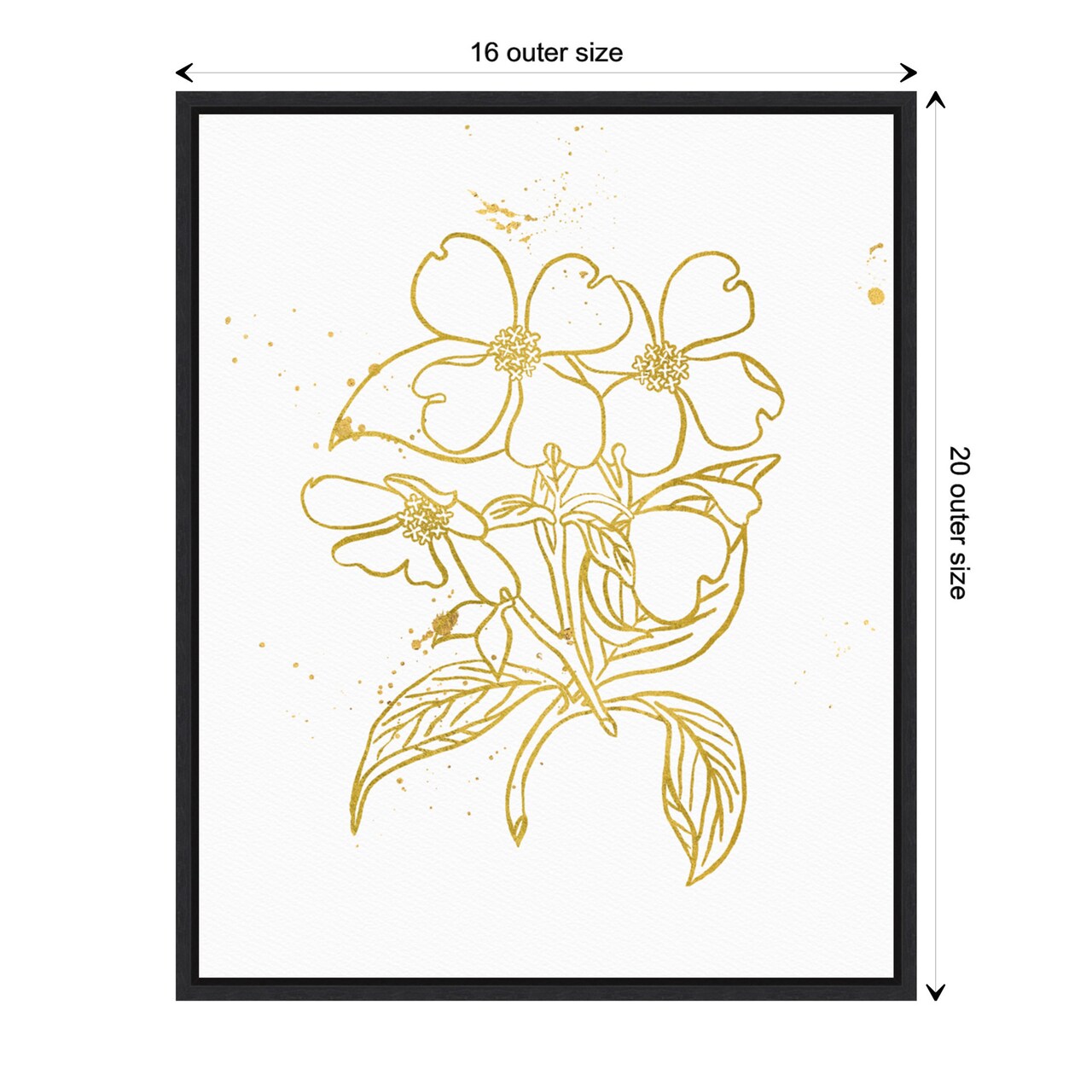 Gold Blooms III by Wild Apple Portfolio Canvas Wall Art Print Framed